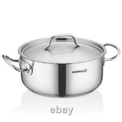 Korkmaz Marmite basse en acier inoxydable 18/10 avec une capacité de 26,5 quarts, a2743