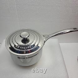 Le Creuset Casserole en acier inoxydable 3 quarts avec couvercle N22006, neuf