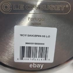 Le Creuset Casserole en acier inoxydable 3 quarts avec couvercle N22006, neuf