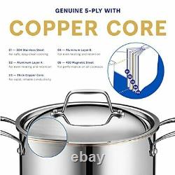 Legend Stainless 6-quart Copper Core 5 Plies En Acier Inoxydable Pot Avec Couvercle