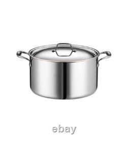 Légende Casserole 8 Quarts Cœur en Cuivre Acier Inoxydable 5 Pli avec Couvercle