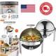 Lot De 2 Chafing Dishes Ronds En Acier Inoxydable De 6 Quarts Avec Porte-combustibles
