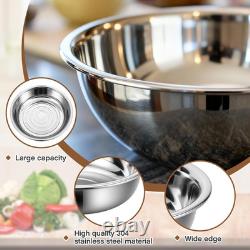 Lot de 2 grands bols à mélanger en acier inoxydable de 50 quarts, design empilable