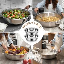 Lot de 2 grands bols à mélanger en acier inoxydable de 50 quarts, design empilable