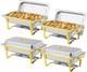Lot De 4 Plats De Maintien Au Chaud Professionnels Pour Buffet, 9 Quarts En Acier Inoxydable Pour Mariage