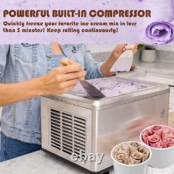 Machine à crème glacée roulée Whynter ICR-300SS en acier inoxydable, capacité de 0,5 quart, avec compresseur