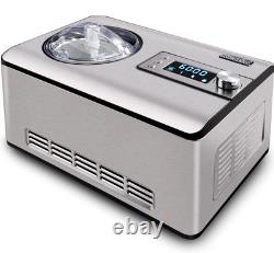 Machine à glace de 2,2 litres avec compresseur, sans pré-congélation, en acier inoxydable