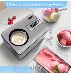 Machine à glace de 2,2 litres avec compresseur, sans pré-congélation, en acier inoxydable