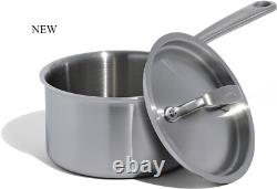 Made In Casserole en Acier Inoxydable de 2 Quartes avec Couvercle, Acier Inoxydable