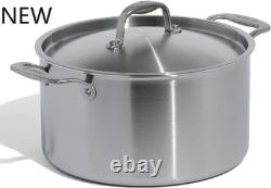 Made In Cookware - Faitout en Acier Inoxydable de 8 Quart avec Couvercle - Acier Inoxydable 5 Couches