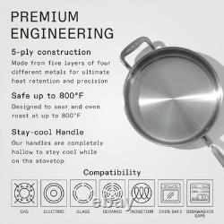 Made In Cookware Poêle à Sauter en Acier Inoxydable de 3,5 Quart 5 Pli Clad