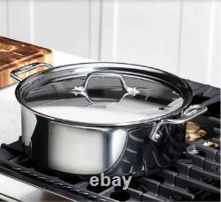 Marmite D3 en acier inoxydable à triple épaisseur avec couvercle, 6 quarts, neuve