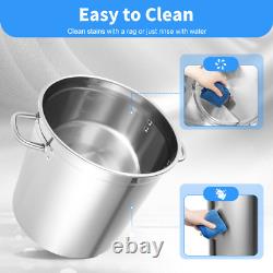 Marmite de 35L/30 Quart avec couvercle en acier inoxydable grande cuisine soupe cuisson importante