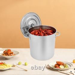 Marmite de 78 quarts en acier inoxydable, grande casserole de cuisine pour soupe, grande marmite de cuisson et de cuisson à la vapeur, friteuse