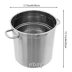 Marmite de 78 quarts en acier inoxydable, grande marmite de cuisine pour soupe, grande casserole pour cuisson à la vapeur et friture