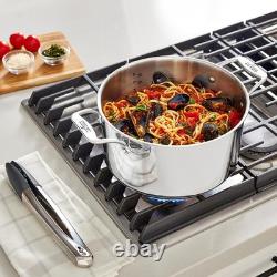 Marmite de 8 pintes en acier inoxydable, multi-casserole de 8 pintes (induction), argentée