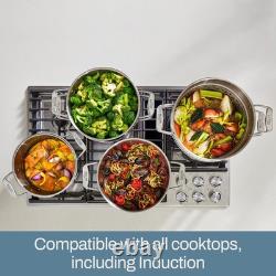 Marmite de 8 pintes en acier inoxydable, multi-casserole de 8 pintes (induction), argentée