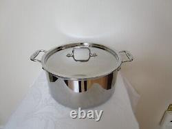 Marmite de cuisson grande All Clad avec couvercle en acier inoxydable 8 quart VGC