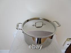 Marmite de cuisson grande All Clad avec couvercle en acier inoxydable 8 quart VGC