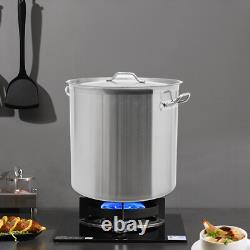 Marmite de grande capacité en acier inoxydable de 100 quarts avec couvercle pour la cuisine de restaurant
	  <br/> 	