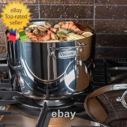 Marmite en Acier Inoxydable 3 Couches, Pot à Soupe de 12 Quart avec Couvercle, Cuisine