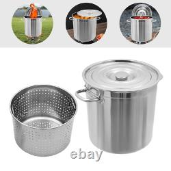 Marmite en Acier Inoxydable 78 Quart Grande Cuisine Soupe Grande Cuisson Vapeur Friteuse
