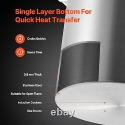 Marmite en Acier Inoxydable de 84 Quarts Grandes Casseroles Ustensiles de Cuisine Pot à Sauce