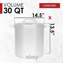 Marmite en acier inoxydable Concord de 30 quarts, batterie de cuisine 30 quarts