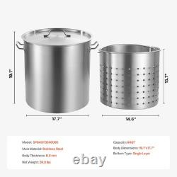 Marmite en acier inoxydable, grande casserole de cuisson de 84 quarts, casserole de cuisine pour sauces