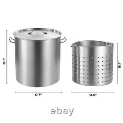 Marmite en acier inoxydable, grande casserole de cuisson de 84 quarts, casserole de cuisine pour sauces