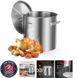 Marmite en acier inoxydable, grande marmite de cuisson de 53 quarts, casserole de cuisine avec
