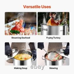 Marmite en acier inoxydable, grande marmite de cuisson de 53 quarts, casserole de cuisine avec