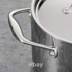Marmite en acier inoxydable tri-ply de 8 quarts de luxe prête pour induction &