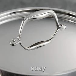 Marmite en acier inoxydable tri-ply de 8 quarts de luxe prête pour induction &