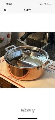 Martha Stewart Casserole en Acier Inoxydable et Cuivre de 6 Quart à 3 Couches avec Couvercle Neuf dans la Boîte