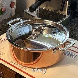 Martha Stewart faitout en acier inoxydable et cuivre 6 quarts à 3 couches avec couvercle
