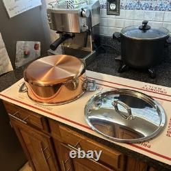 Martha Stewart faitout en acier inoxydable et cuivre 6 quarts à 3 couches avec couvercle