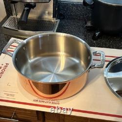 Martha Stewart faitout en acier inoxydable et cuivre 6 quarts à 3 couches avec couvercle
