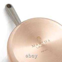 Martha par 2-Quart Casserole en Acier Inoxydable avec Couvercle Extérieur en Cuivre/Intérieur Satiné