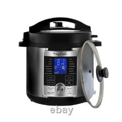 MegaChef autocuiseur électrique numérique en acier inoxydable de 6 quarts avec couvercle