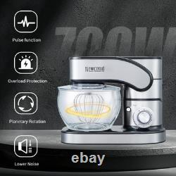 Mélangeur sur socle à tête inclinable 6 vitesses, moteur puissant de 700 watts, 7,4 litres en acier inoxydable