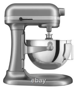 Mixeur sur socle KitchenAid 5,5 quart avec bras articulé KSM55SXXXCU en acier inoxydable chrome