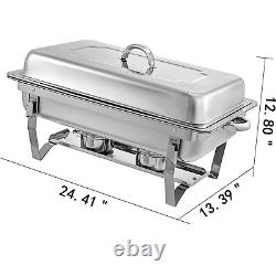Mophorn Chafing Dish 4 Packs 8 Quart Acier Inoxydable Chafer Rectang Pleine Taille