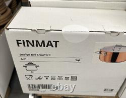 NOUVELLE CASSEROLE EN ACIER INOXYDABLE CUIVRE FINMAT D'IKEA DE 5 QUARTS AVEC COUVERCLE, tout neuf dans sa boîte.