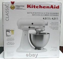 New Kitchen Aid K45sswh Classic White 4,5-quart Tilt-head Stand Kitchenaid