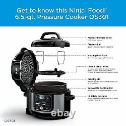 Ninja Foodi 10-en-1 Cuisinière À Pression Et Friteuse D'air 6,5 Quart Acier Inoxydable Nouveau