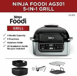 Ninja Foodi 4 Quart 5 En 1 Indoor Electric Grill Air Fryer Roast Bake Déshydrate