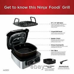 Ninja Foodi Ag301 5-en-1 Indoor Electric Countertop Grill Avec Friteuse À Air 4 Litres
