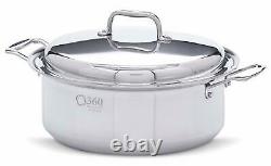 Nouveau 360 Cookware Acier Inoxydable 6 Quart Stockpot Avec Couvercle