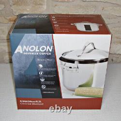 Nouveau ? Anolon 77275 Nouvelle Cuivre Acier Inoxydable Marmite Couvert de 6½-quarts